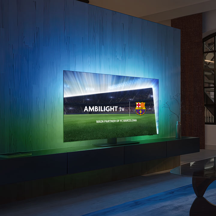 Az FC Barcelona m&eacute;rkőz&eacute;sei az Ambilight TV-ken